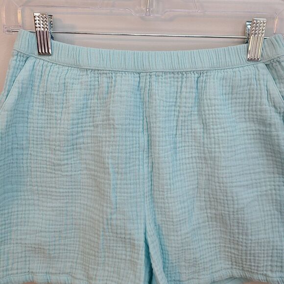 Van Winkle & CO Womens S Baby Blue Gauze Pull On Shorts Pockets Beachy Vacation - Picture 3 of 14